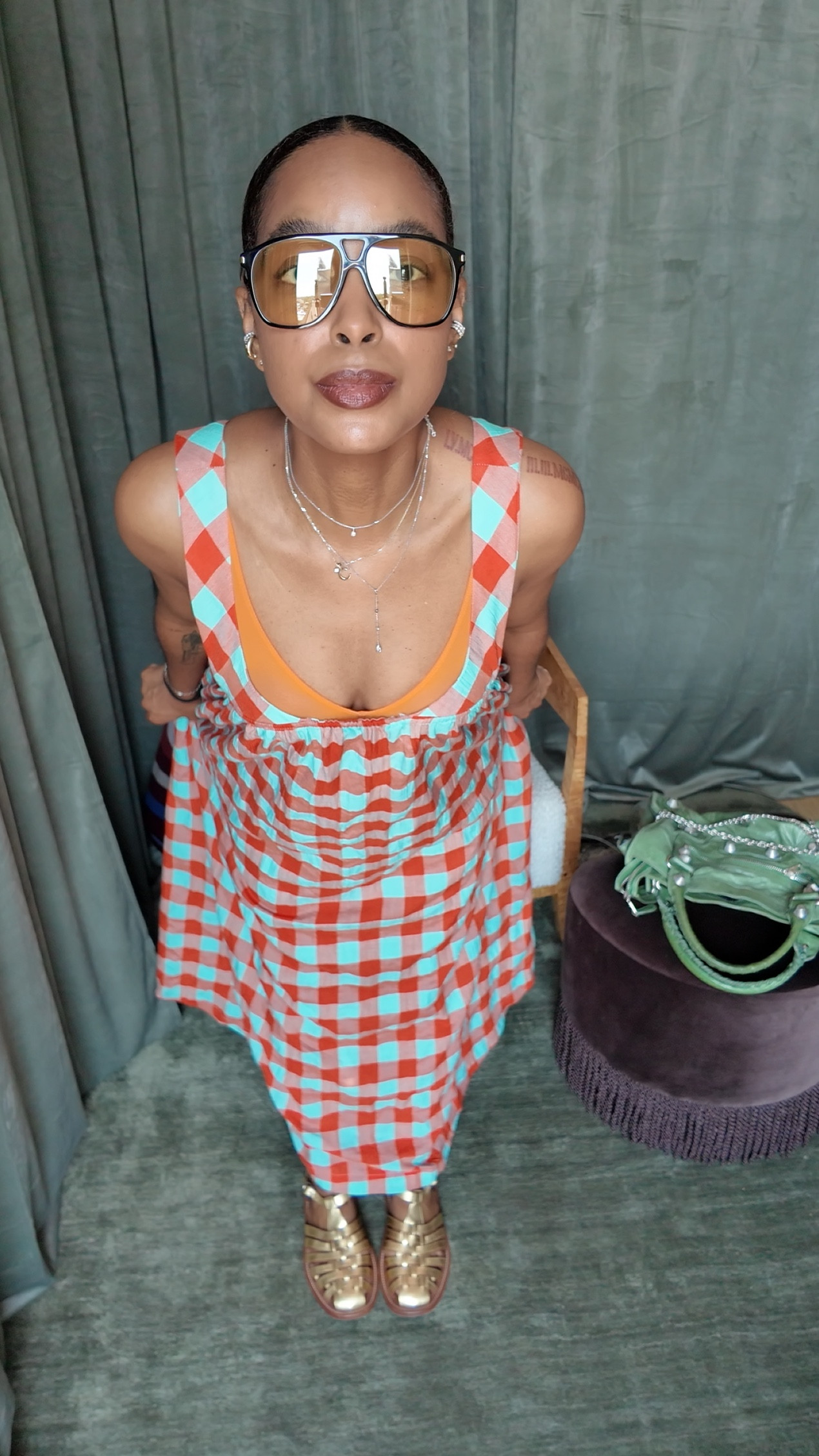 Get dressed! Sunday Stroll Vibes 

@anthropologie dress
@12pmstudios Toronto shades
@celine sandals 
@cuup bra
@Balenciaga city bag