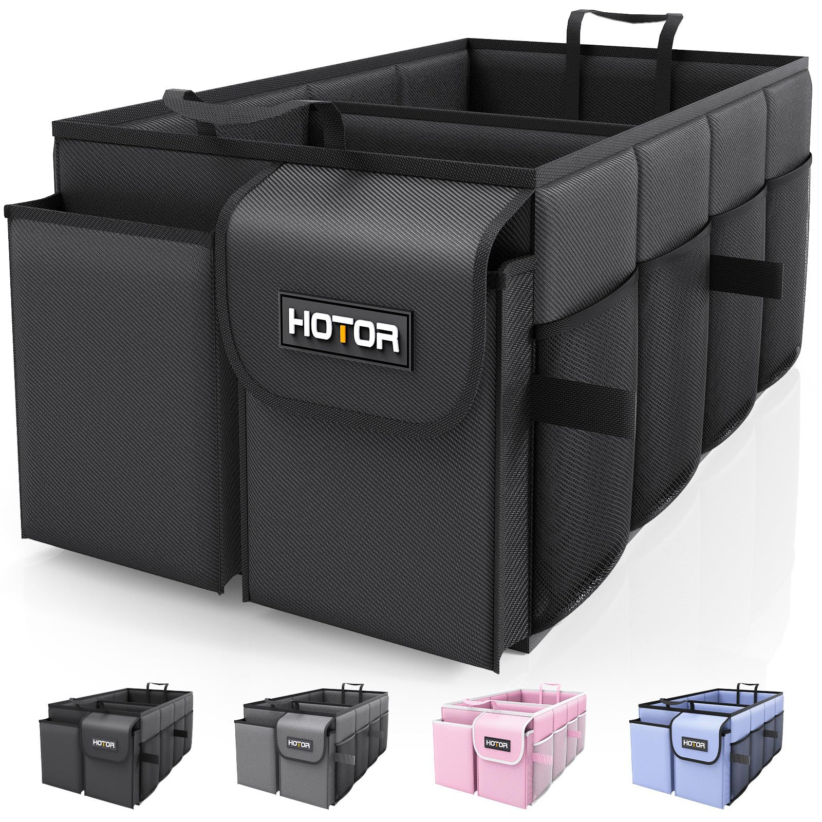 HOTOR Trunk Organizer - Car Organizer, Foldable Trunk organizer for SUVs & Sedans, Sturdy Car Org... | Amazon (US)