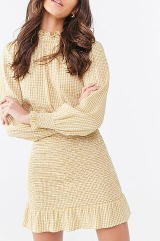 Gingham Drop-Waist Mini Dress | Forever 21 (US)