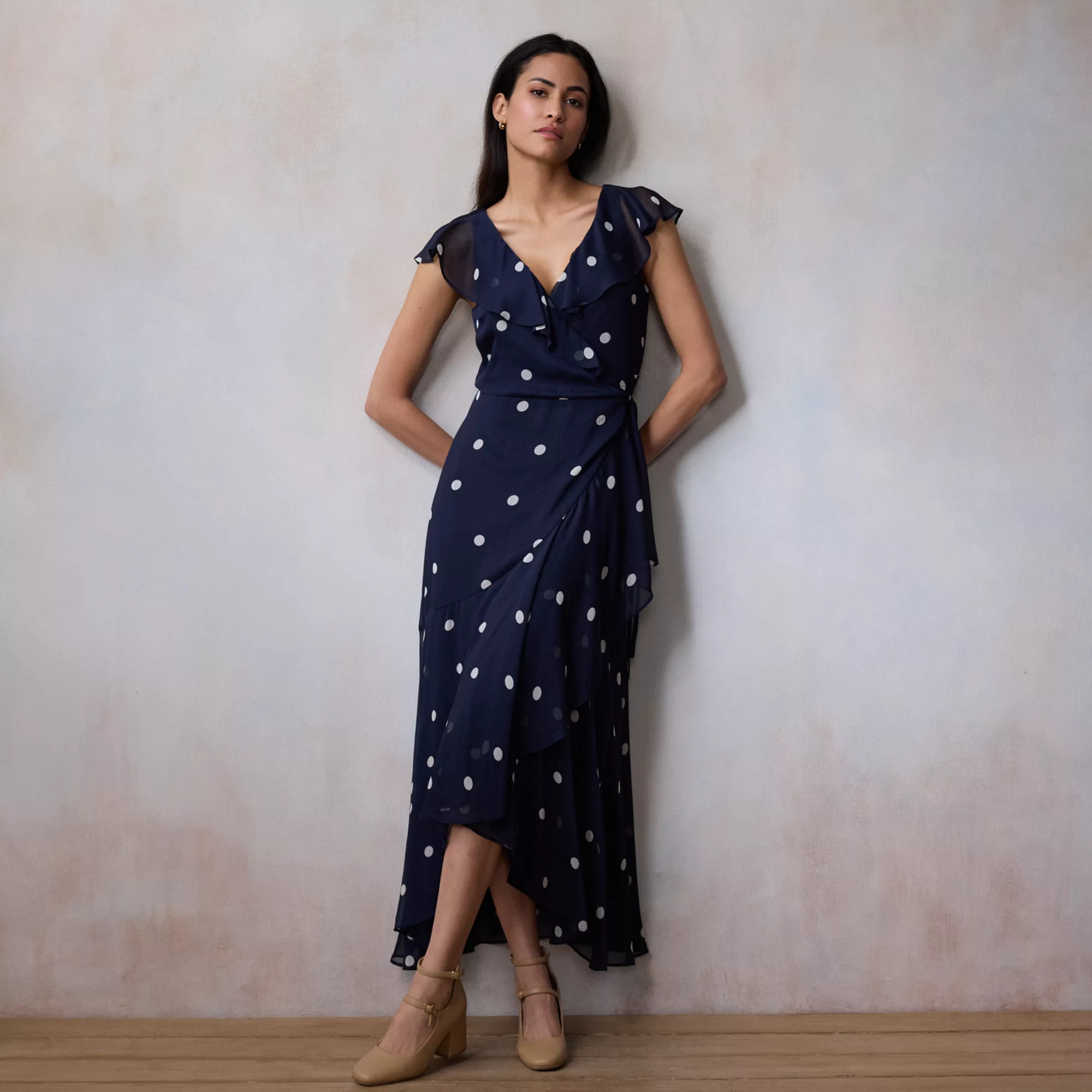 Women's LC Lauren Conrad Flutter Sleeve Wrap Maxi Dress | Kohl's