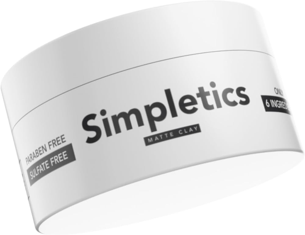 Simpletics Hair Clay for Men (Vanilla Scent) – Natural 6 Ingredient Matte Styling Clay with Bee... | Amazon (US)