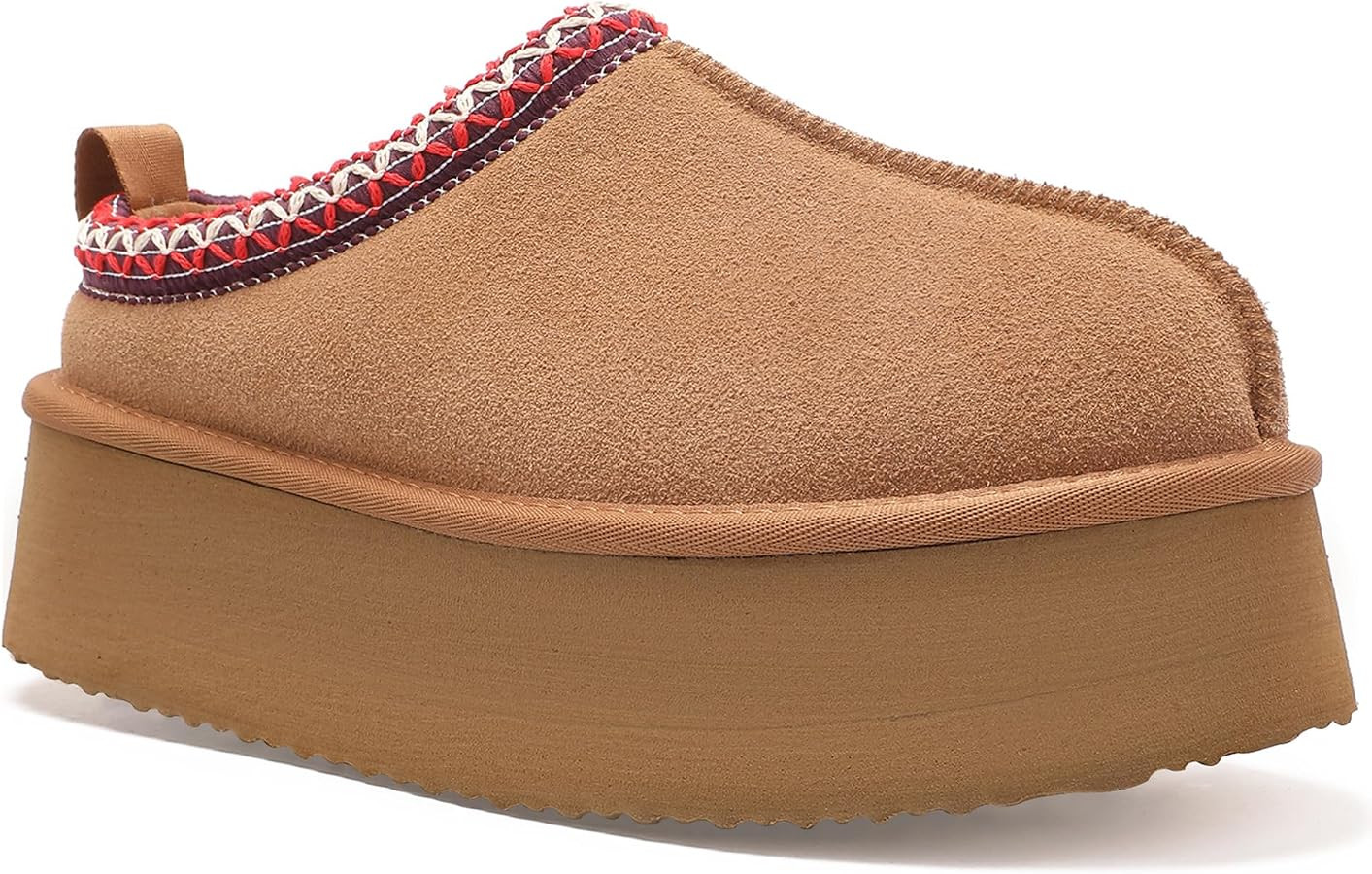 Women's Platform Fuzzy Cozy Slippers Genuine Suede Water Resistant Winter Platform Mini Boots wit... | Amazon (US)