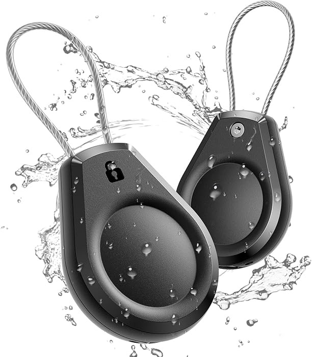 Waterproof AirTag Keychain Holder - (2 Pack) Air tag Lock Case with Wire Cable Compatible with Ap... | Amazon (US)