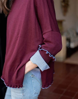 Catalina Cotton Ruffle Sweater | Mersea (US)