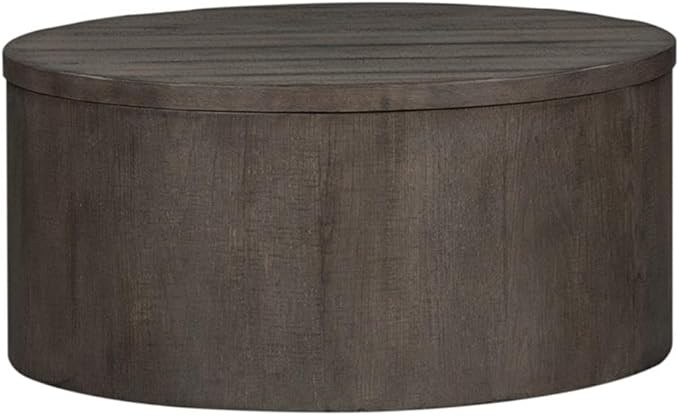 BOWERY HILL Modern Wood Drum Cocktail Table in Brown | Amazon (US)