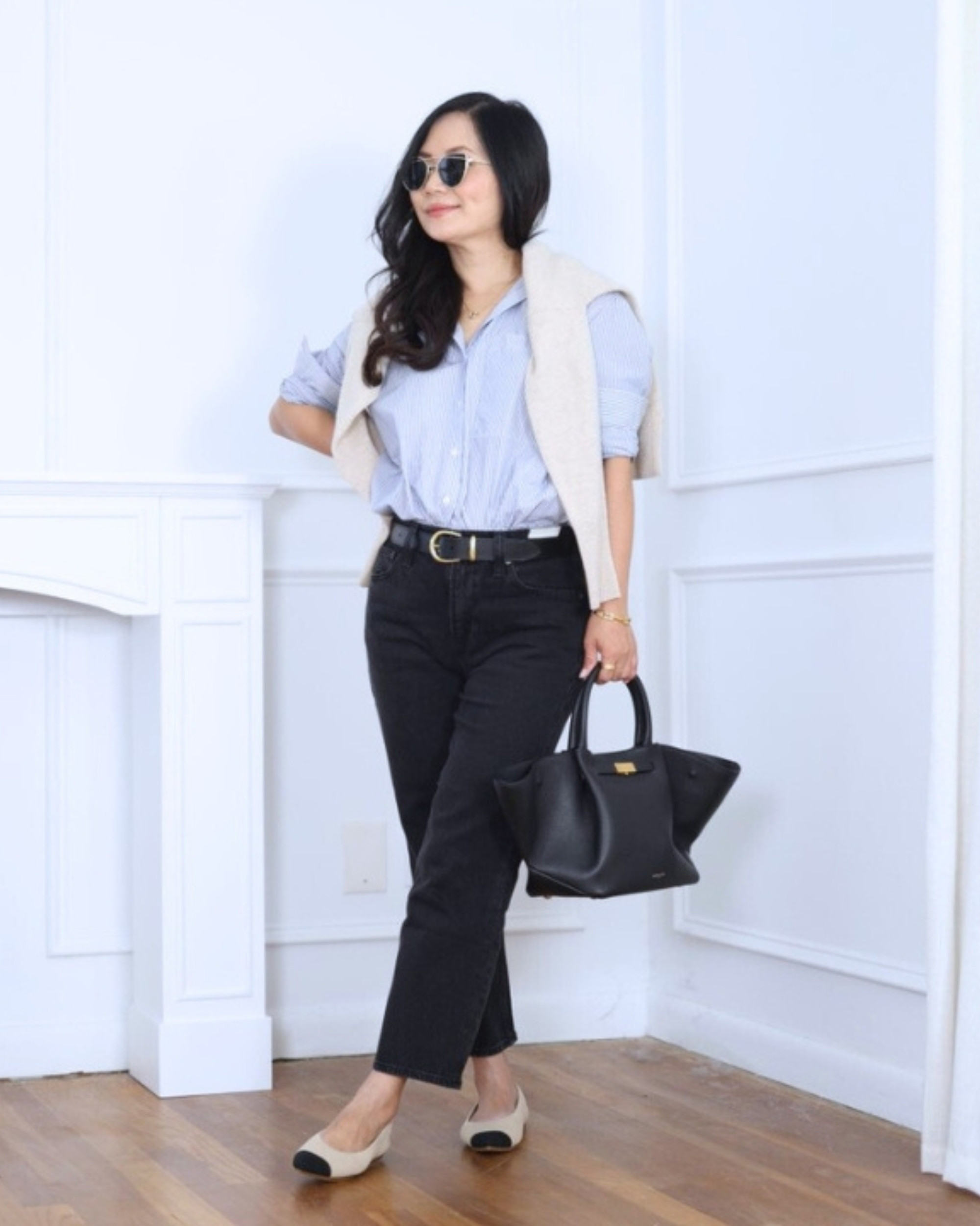 Layering made easy—draped a Quince sweater over a crisp button-down and paired it with black straight jeans from GAP. A simple combo that feels polished without trying too hard. I’m 5’2, wearing size S.

#LTKPetite #LTKStyleTip #LTKOver40