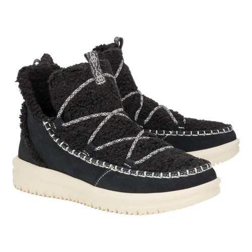 Camden Suede Cozy - Black Multi/Black | HEYDUDE
