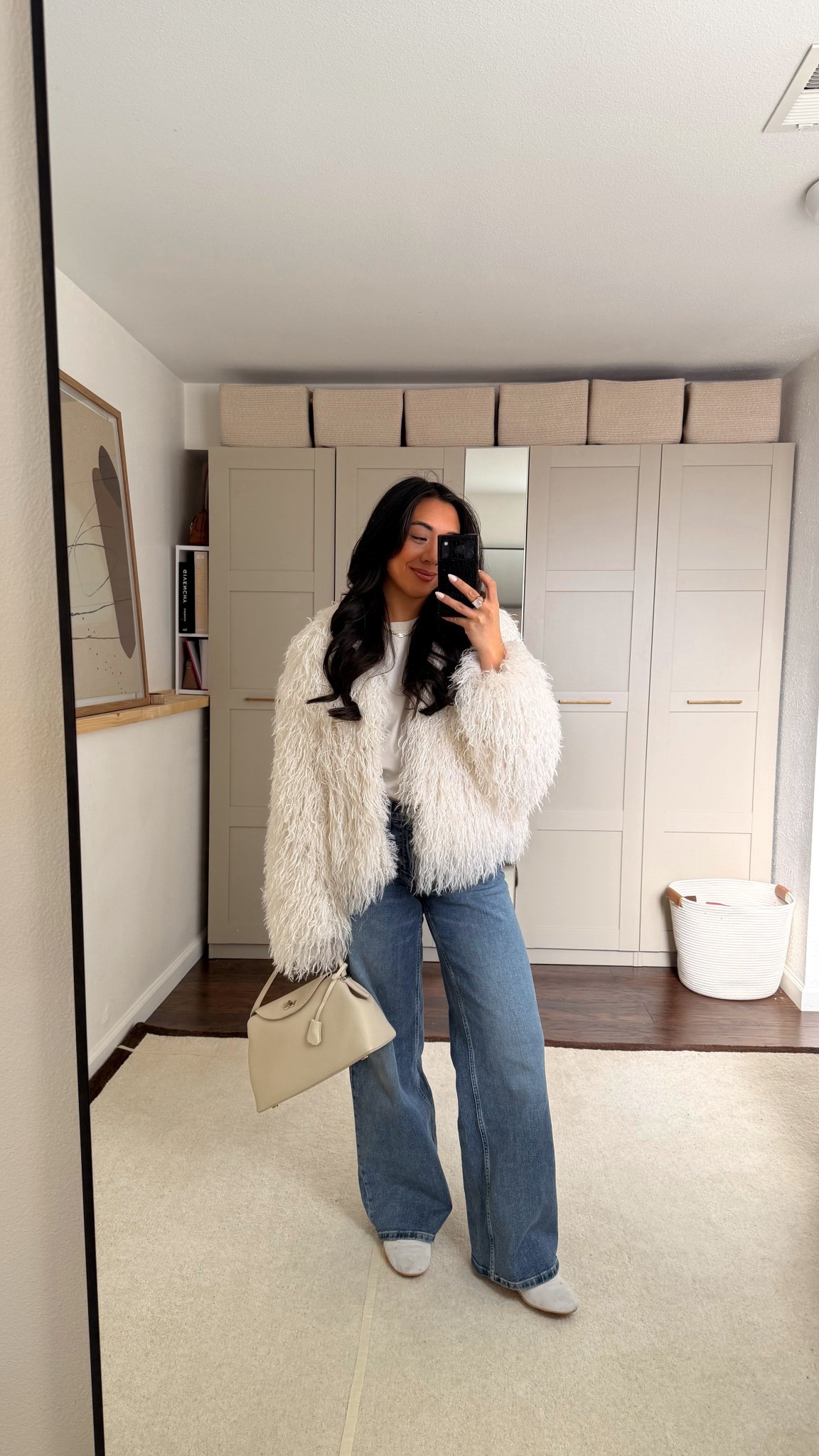 Fun Friday OOTD 🫶🏼 wearing size S coat and 26 jeans

#LTKootd #LTKSaleAlert #LTKPetite