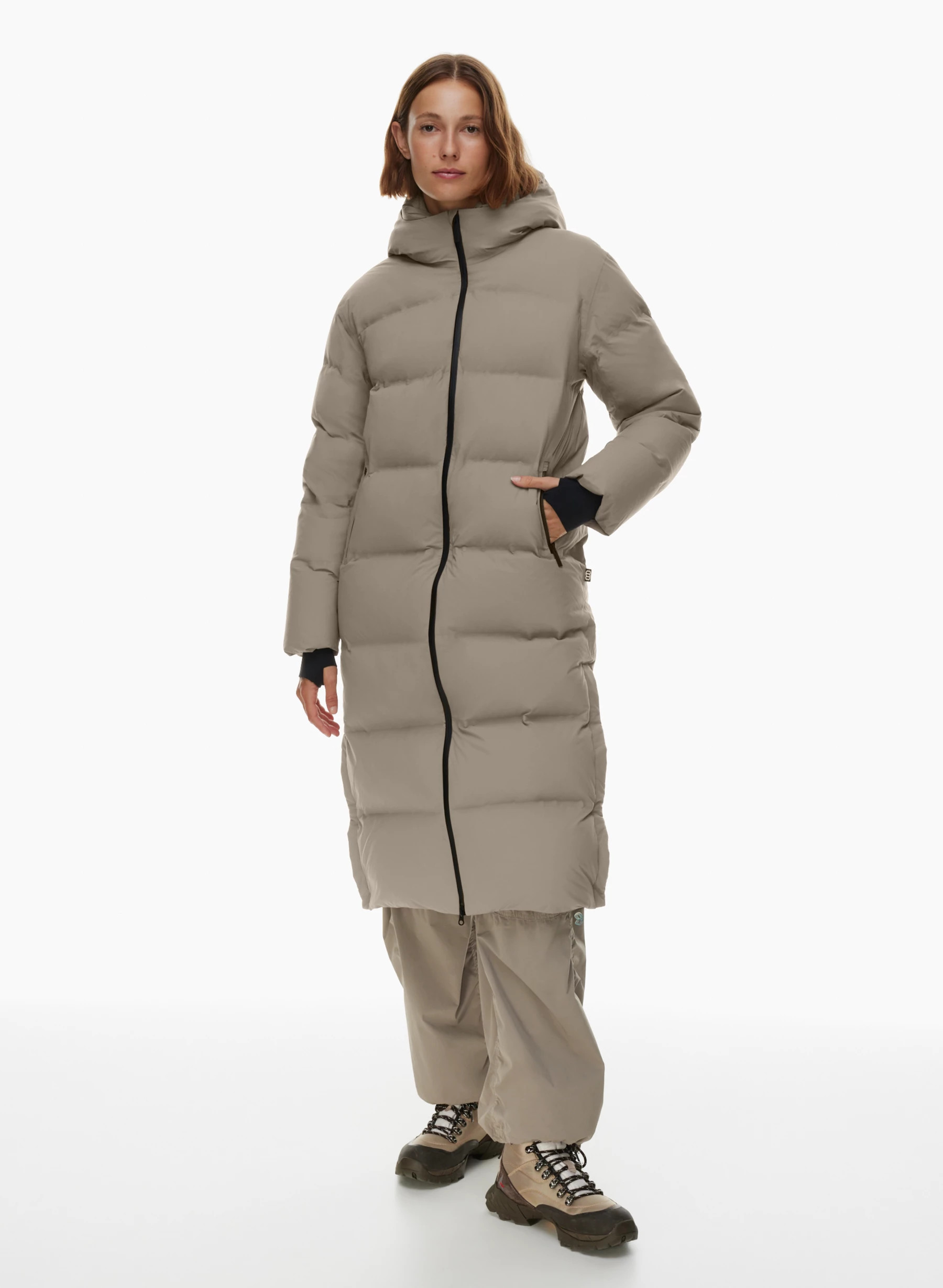 Long Japanese Rainstop™ waterproof goose down puffer jacket | Aritzia