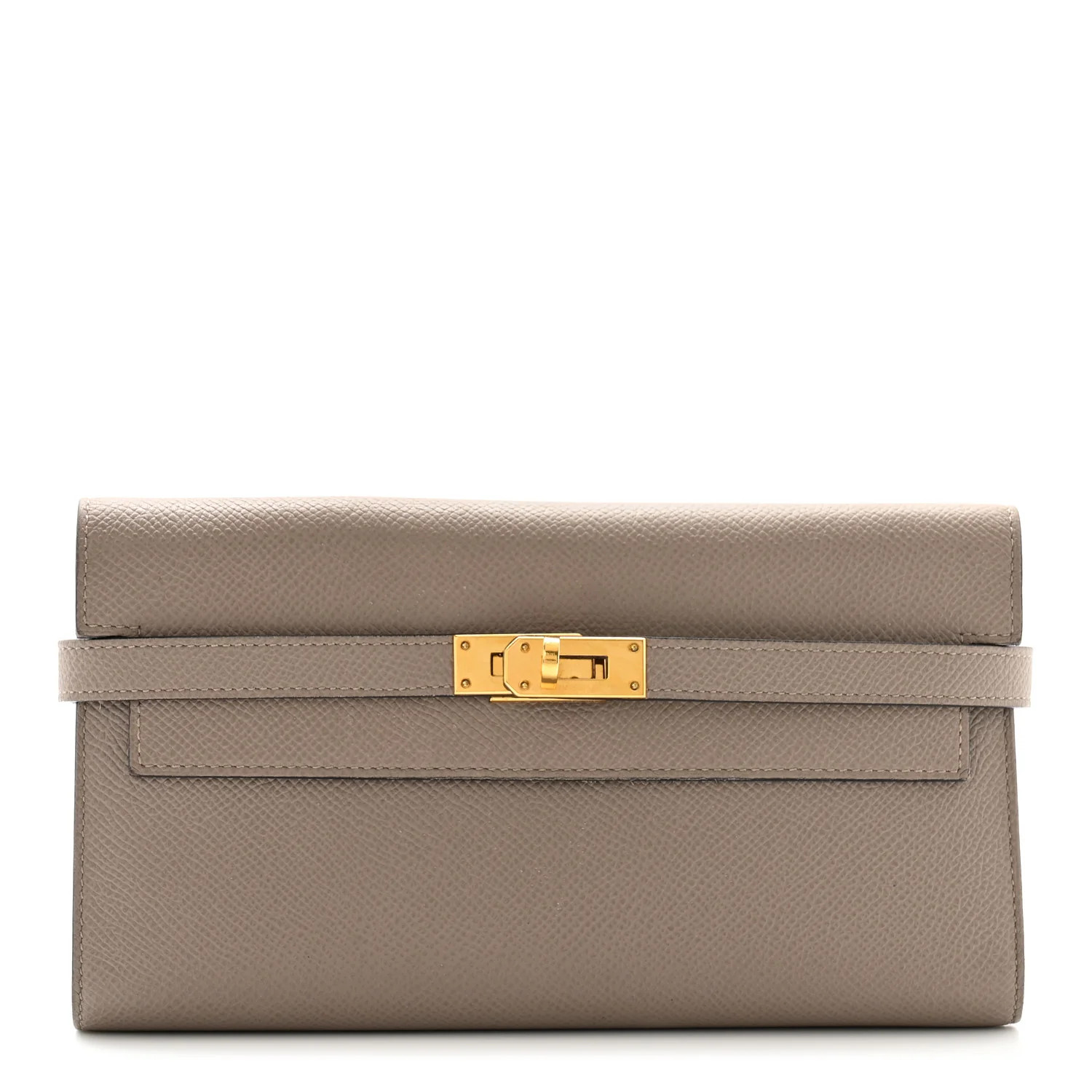 Epsom Kelly Longue Wallet Etain | FASHIONPHILE (US)