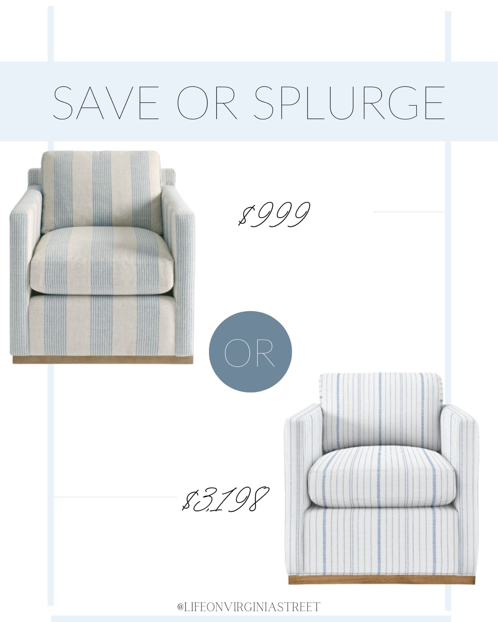 Loving both the save and splurge version of the Serena & Lily Barton chair! The S&L version comes in tons of fabric options, and both versions swivel! I love the wood trim at the base (the S&L version has four stain options).
.
#ltkhome #ltksalealert #ltkseasonal

#LTKSaleAlert #LTKSeasonal #LTKHome