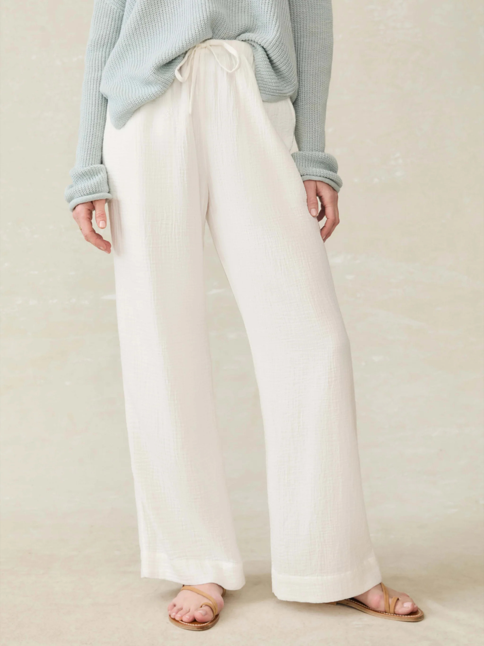 Laidback Gauze Pant - White | Faherty
