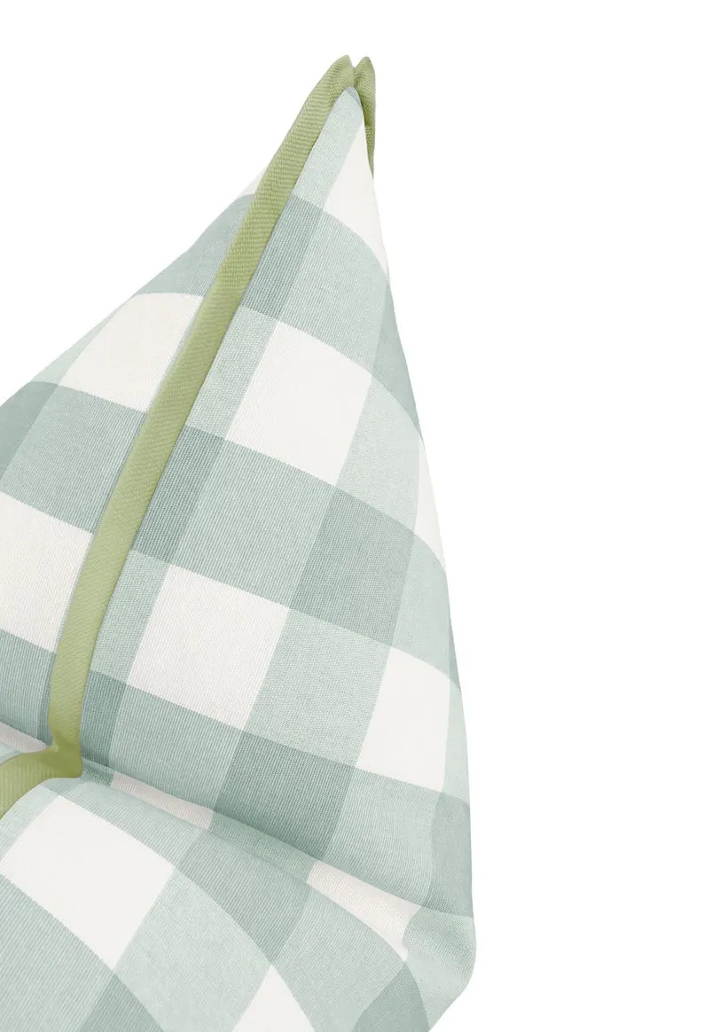 Charleston Check // Spa Blue With Butterfly Flange | Flange Pillow | Designer Pillow | Buffalo Ch... | Etsy (US)