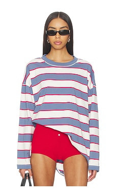 LIONESS Horizon Long Sleeve Top in Dusty Blue Stripe from Revolve.com | Revolve Clothing (Global)