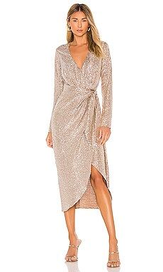 Show Me Your Mumu Kimora Wrap Dress in Silver Confetti from Revolve.com | Revolve Clothing (Global)