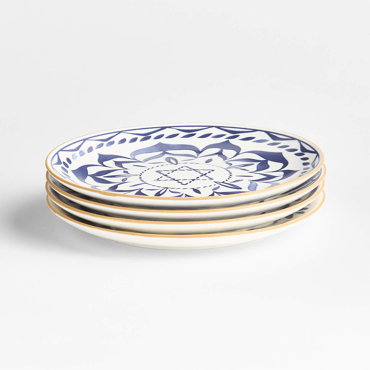 Star of David Hanukkah Salad Plates, Set of 4 | Crate & Barrel | Crate & Barrel
