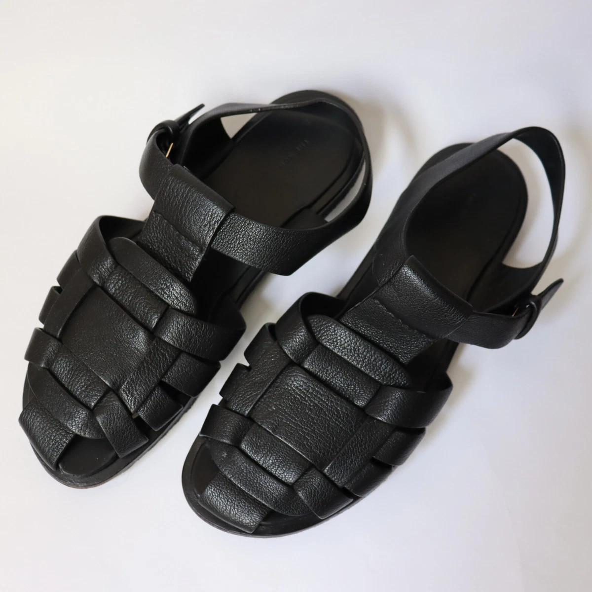 The Row Men Fisherman Gladiator Gaia Pebbled Leather Sandal  Size 44/ 11 | eBay US