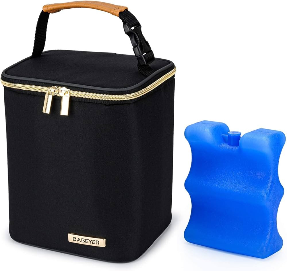 BABEYER Breast Milk Cooler Bag with Ice Pack Fits 4 Baby Bottles Up to 9 Ounce Suitable for Nursi... | Amazon (US)