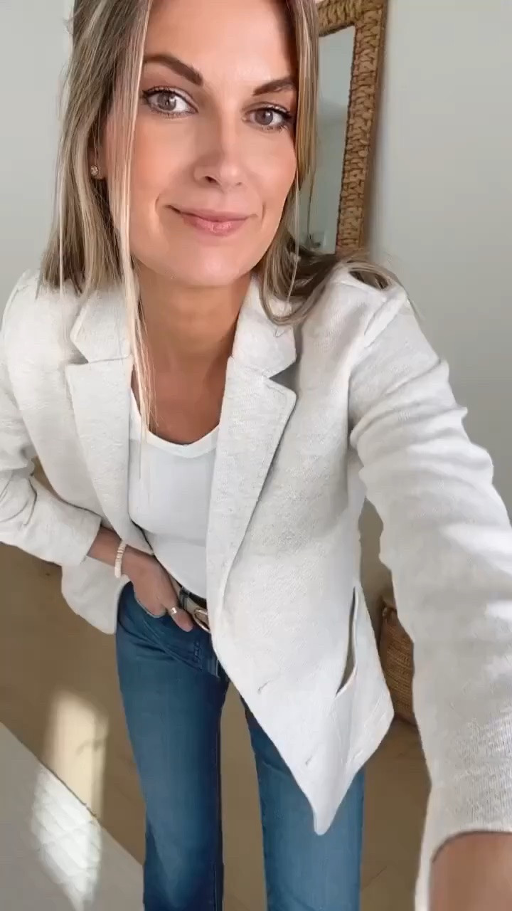Reader and personal favorite! This knit blazer is a splurge but a great investment piece if you value a quality capsule piece. I’ll also link a save version.

#LTKOver40 #LTKootd #LTKTall