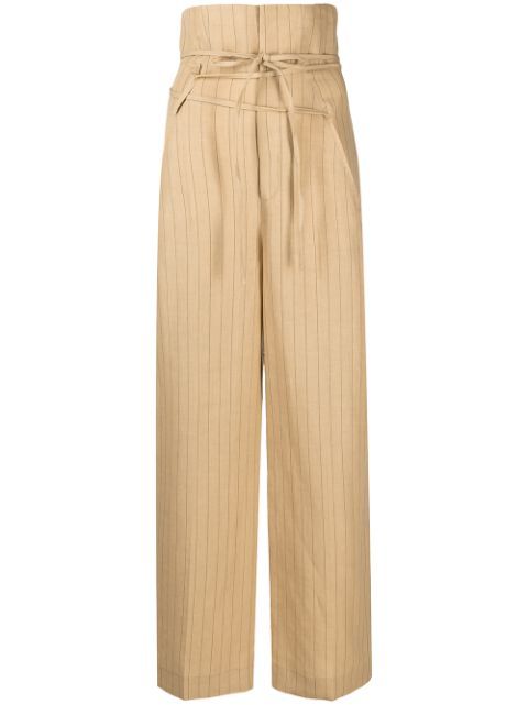 high-rise tie-waist trousers | Farfetch (UK)