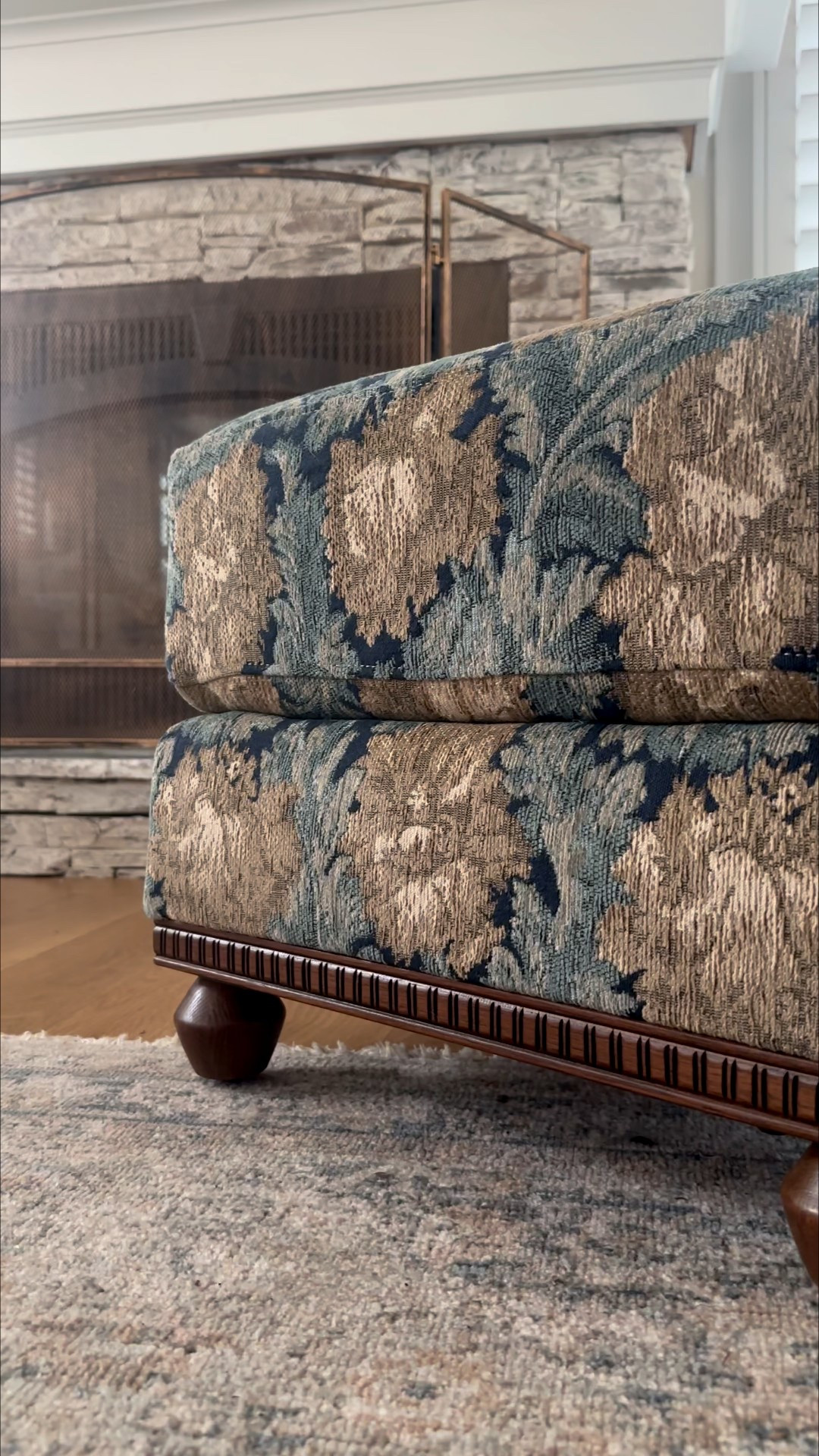 If you’re going to splurge, this is the piece. It’s perfection from the print, to the color palette, to the wood details…but most importantly is a piece we can move all around the space for ultimate relaxation  