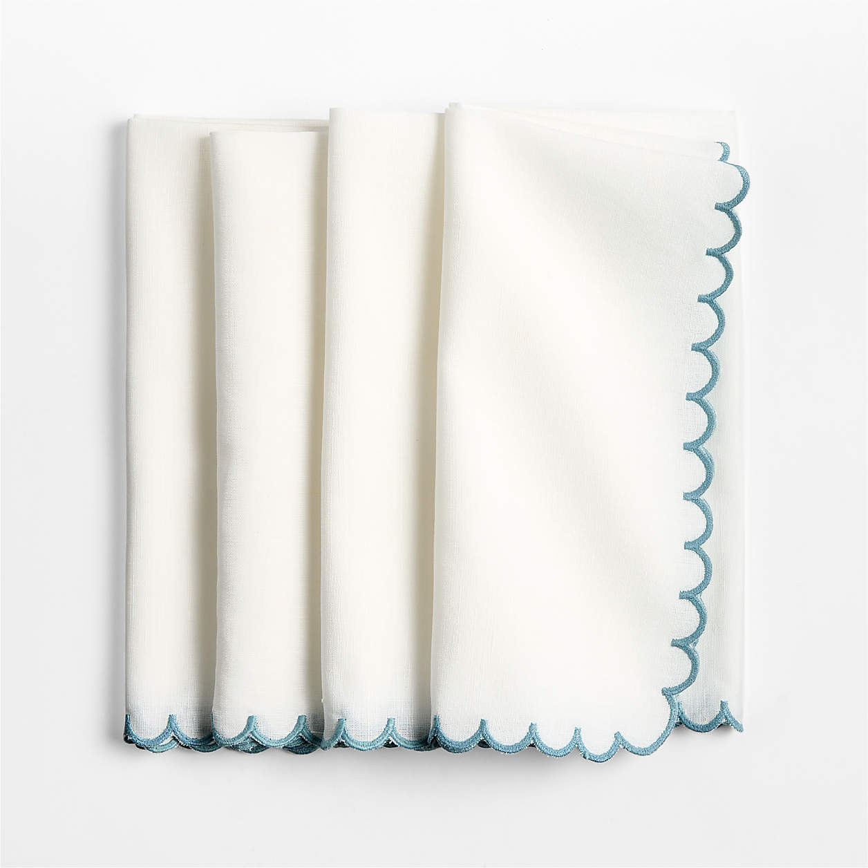 Mini Scallop Napkins, Set of 4 | Crate & Barrel | Crate & Barrel