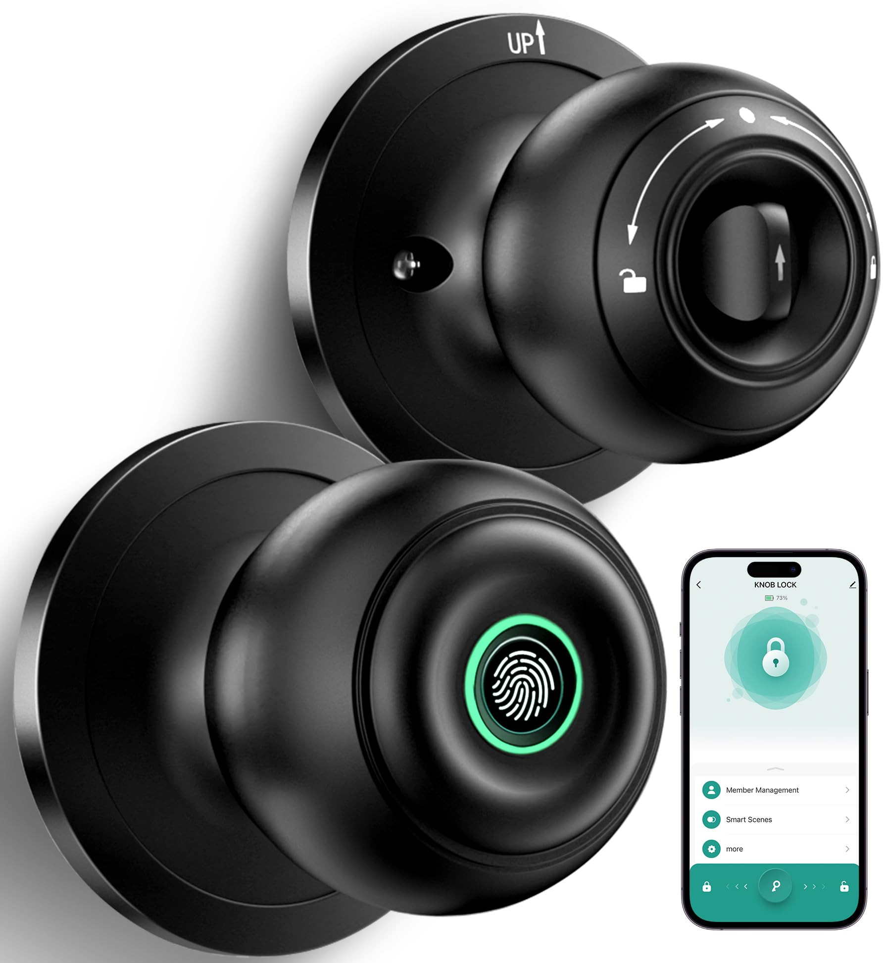 Fingerprint Door Lock, Smart Fingerprint Door Knob with Lock, Biometric Door knob with App Contro... | Amazon (US)