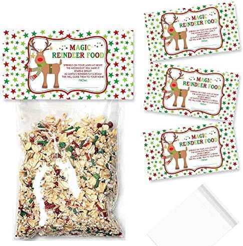 Magic Reindeer Food Christmas Treat Bag Toppers for Party Favor Treat Bags, Set of 20 Bag Toppers... | Amazon (US)