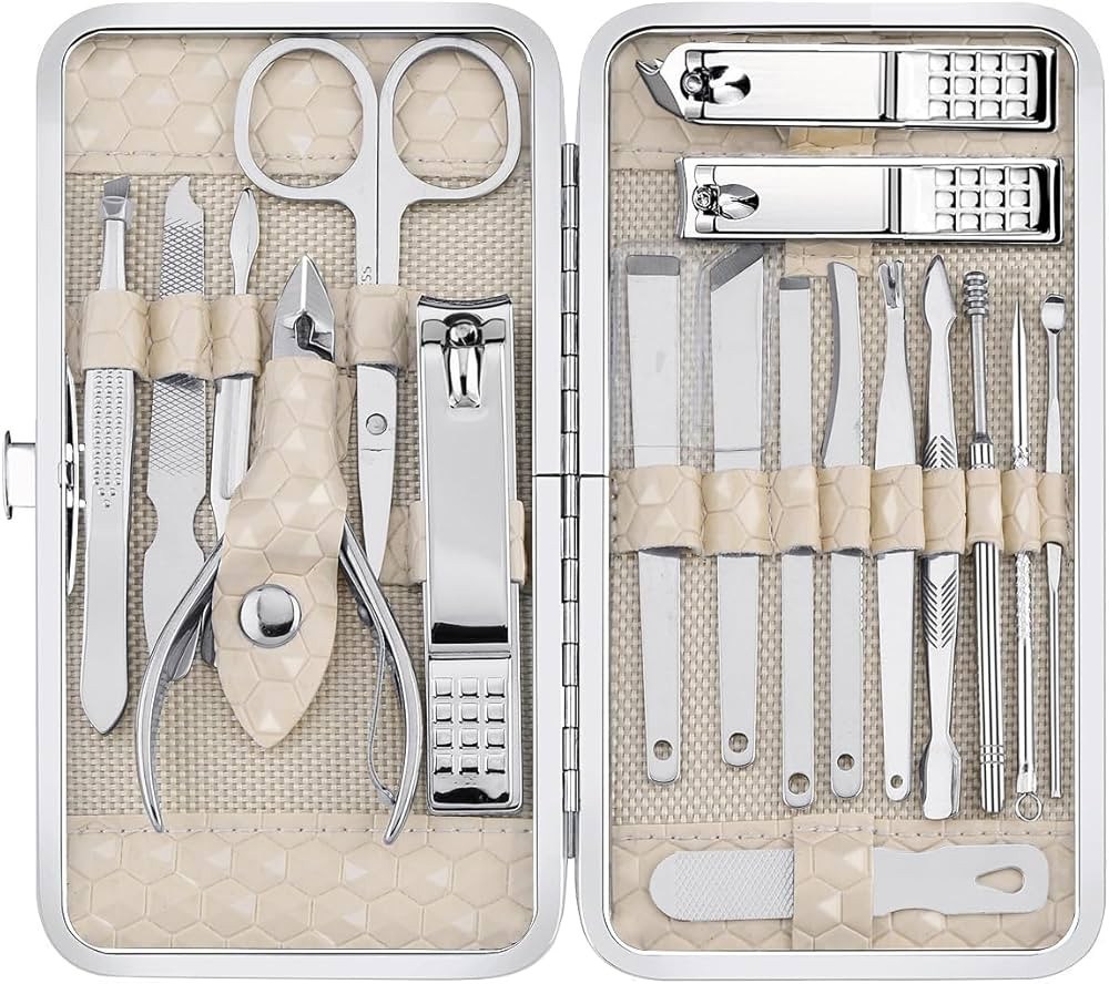 Yougai Nail Clippers set for Men and Womens Gift Manicure Set 18 Pieces Stainless Steel Manicure ... | Amazon (US)
