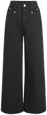 CIDER Jeans for Women High Waist Wide Leg Denim Pants Straight Leg Trouser Pants Mid Waist Trendy | Amazon (US)