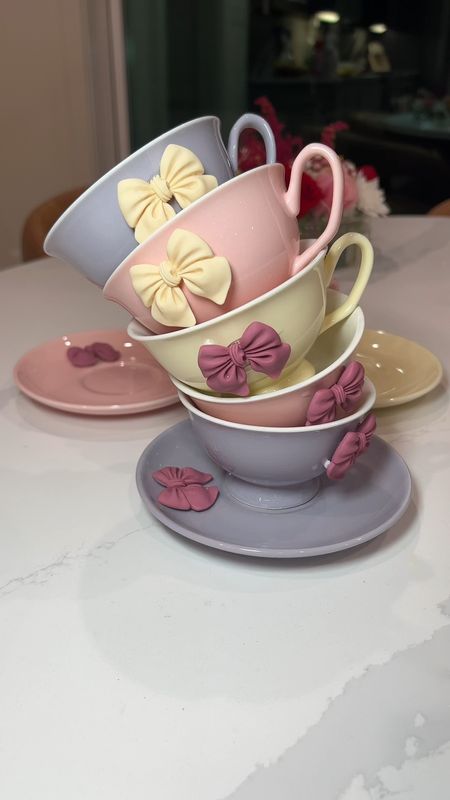 The cutest bow mug set 🎀 

#LTKfindsunder50 #LTKhome #LTKVideo