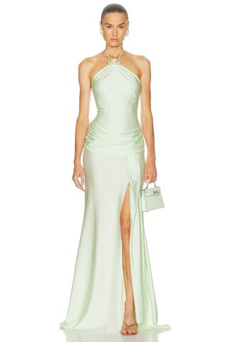 Shani Shemer Valentine Maxi Dress in Mint - Mint. Size S (also in XS, L). | FWRD 
