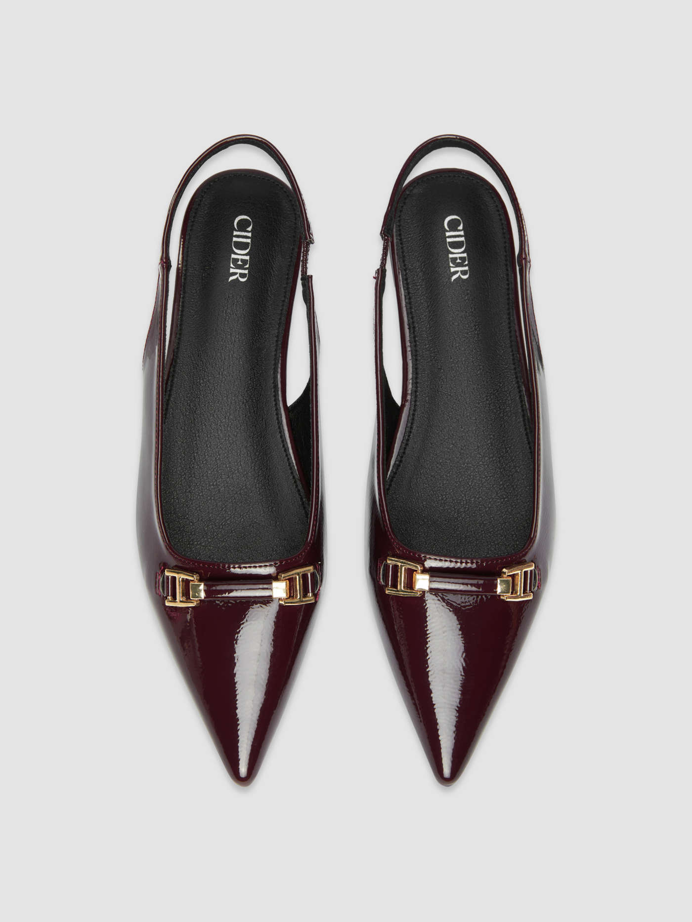 BUCKLE POINTED TOE SLINGBACK FLATS | Cider