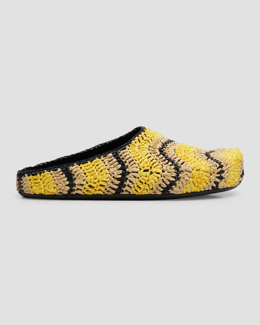 Marni Men's Fussbet Sabot Raffia Clogs | Neiman Marcus