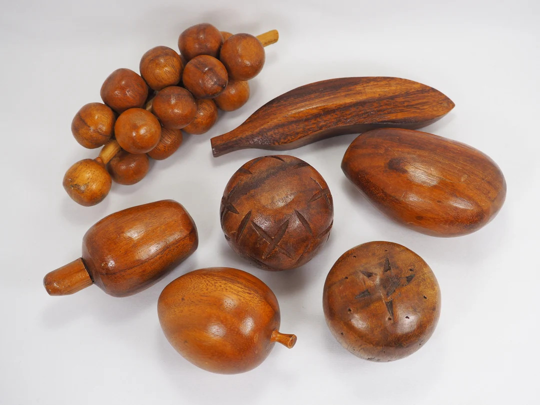 Mid Century Wooden Fruit 7 Piece Set | Etsy (US)