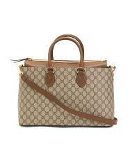 Made In Italy Leather And G G Supreme Canvas Large Satchel | TJ Maxx