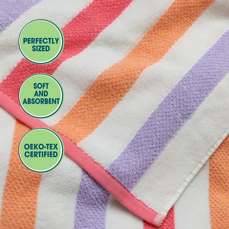 Your Zone Kids Bath Towel Cotton Blended Fabric, Pink | Walmart (US)