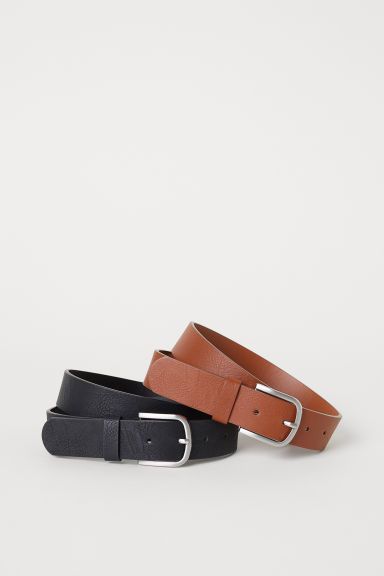 H & M - 2-pack Belts - Black | H&M (US)