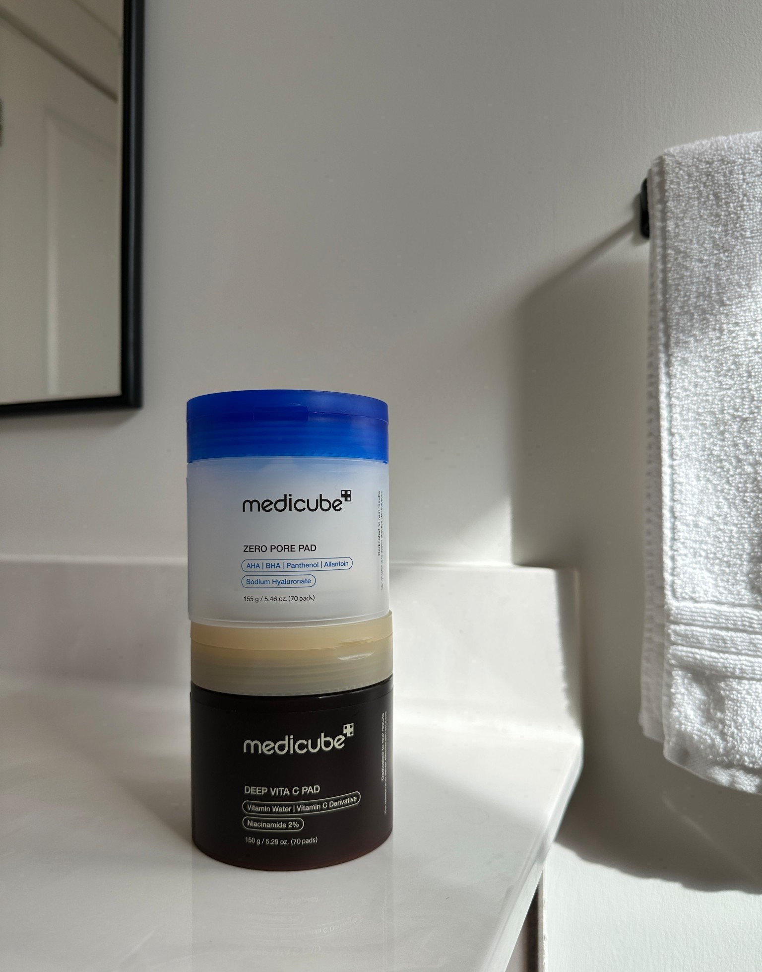 Medicube is BLOWING my mind. The way this Korean skincare line adds “whispers” of AHA’s & BHA’s all while NOT formulating with a heavy alcohol base is incredible. It allows you to use the product more often without irritation, stripping or dryness. The pre-moistened pads are an absolute bonus and they even come with tongs. 

Also, super easy to throw a few in a Ziploc bag for travel or your gym bag✨  Also linked my favorite heavy duty zipper seal bags, because…bougie 

#LTKselfcare #LTKBeauty #LTKTravel