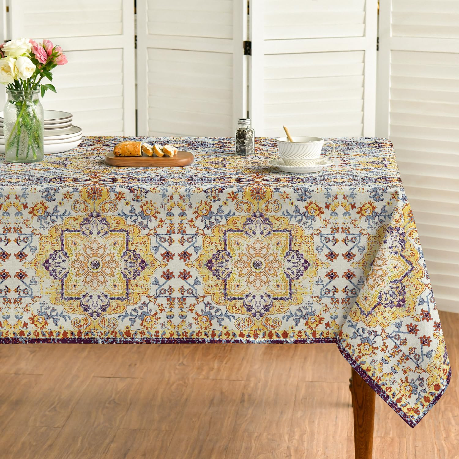 Horaldaily Boho Bohemia Style Tablecloth 60x84 Inch Rectangular, Vintage Country Rustic Farmhouse... | Amazon (US)