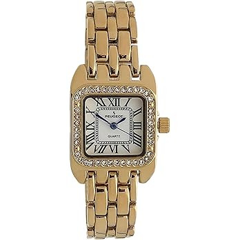 Peugeot Women's Tank Shape Watch with Panther Link Bracelet, Dress Watch with Crystal Bezel and R... | Amazon (US)