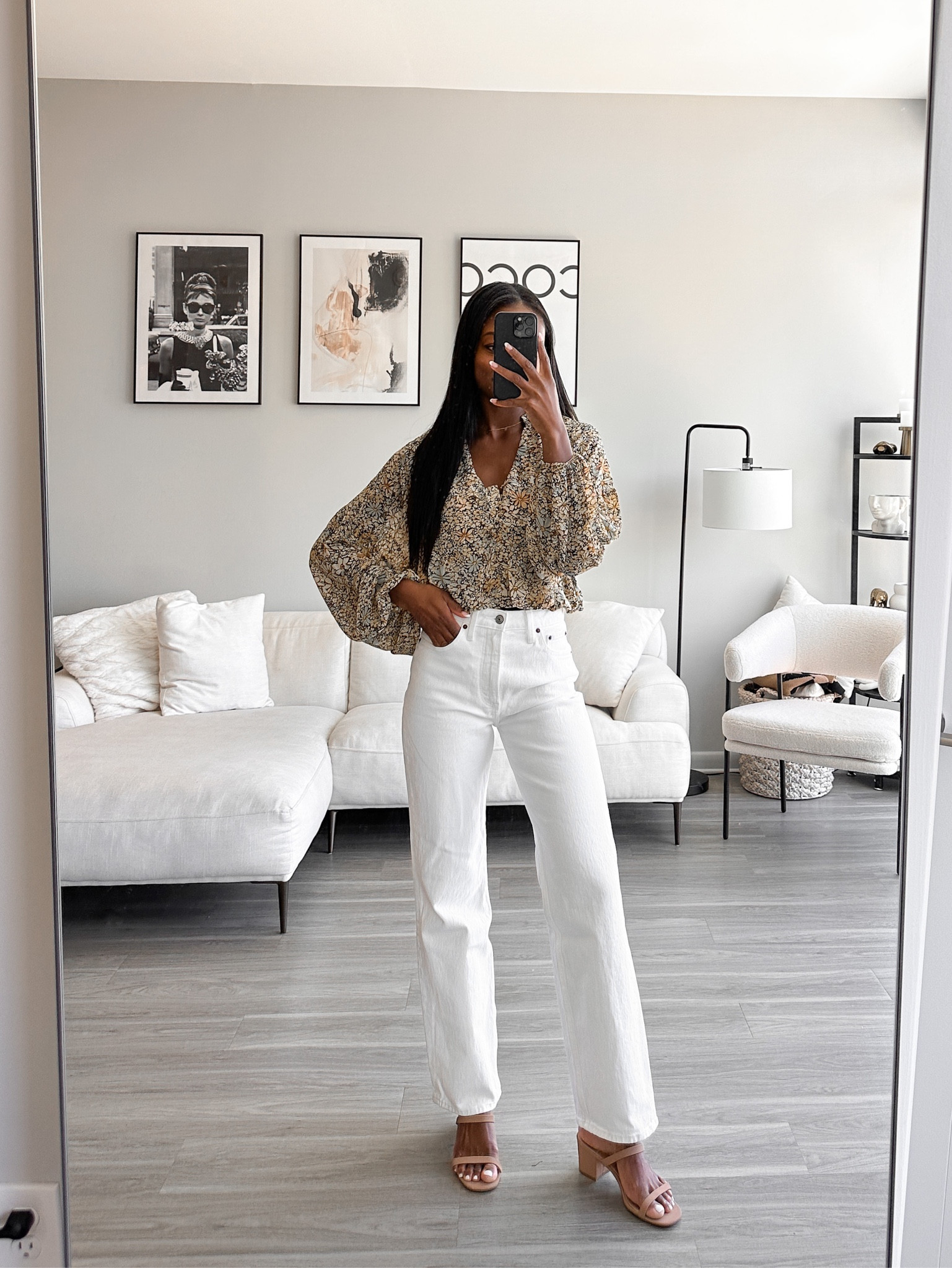 I have these Abercrombie Curve Love High Rise 90s Relaxed Jeans in several different colors! They fit true to size! I paired it with the floral blouse. Wearing a size small! #abercrombiejeans #lulustop #floraltop #whitejeans

#LTKSeasonal #LTKFind #LTKunder100