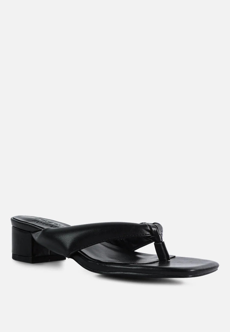 MEMESTAR Black Low Heel Thong Sandals | Shop Simon
