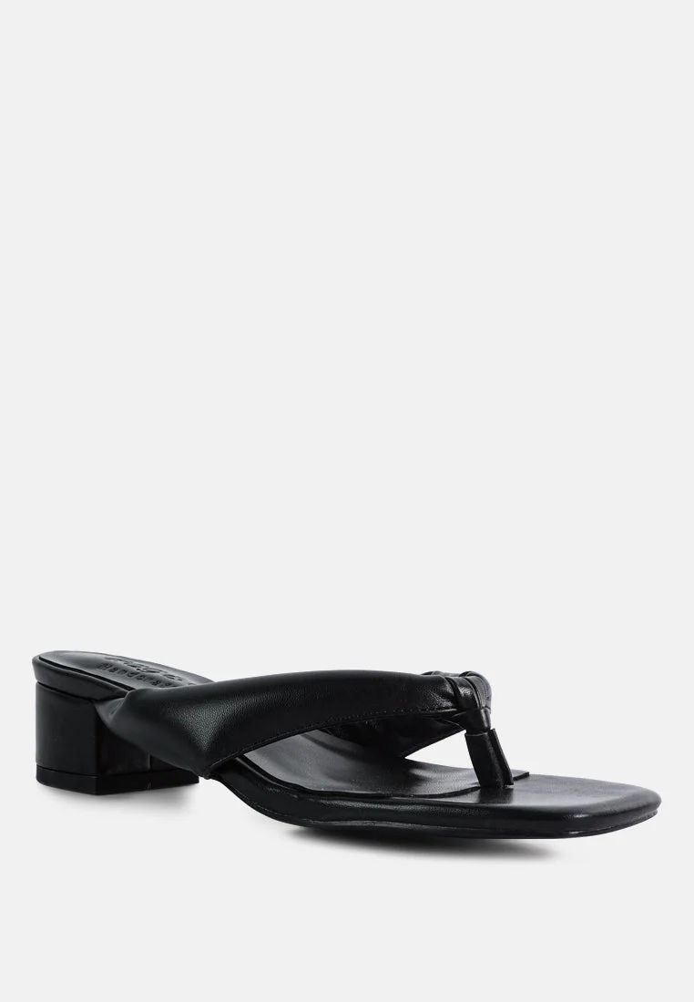 MEMESTAR Black Low Heel Thong Sandals | Shop Premium Outlets