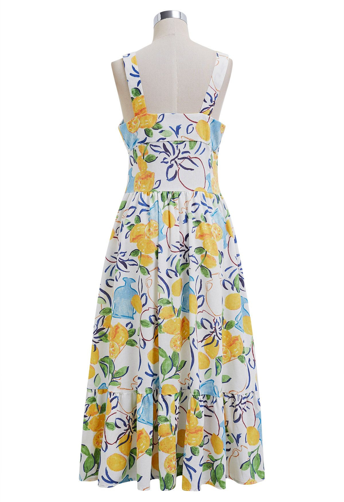 Adored Vibe Lemon Printed Button Down Cami Dress | Chicwish