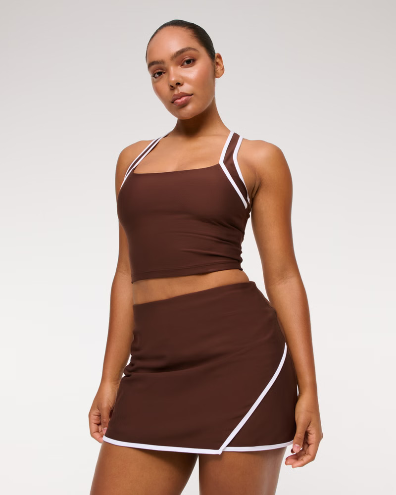 YPB sculptLUX Lined Asymmetrical Wrap Skirt | Abercrombie & Fitch (US)