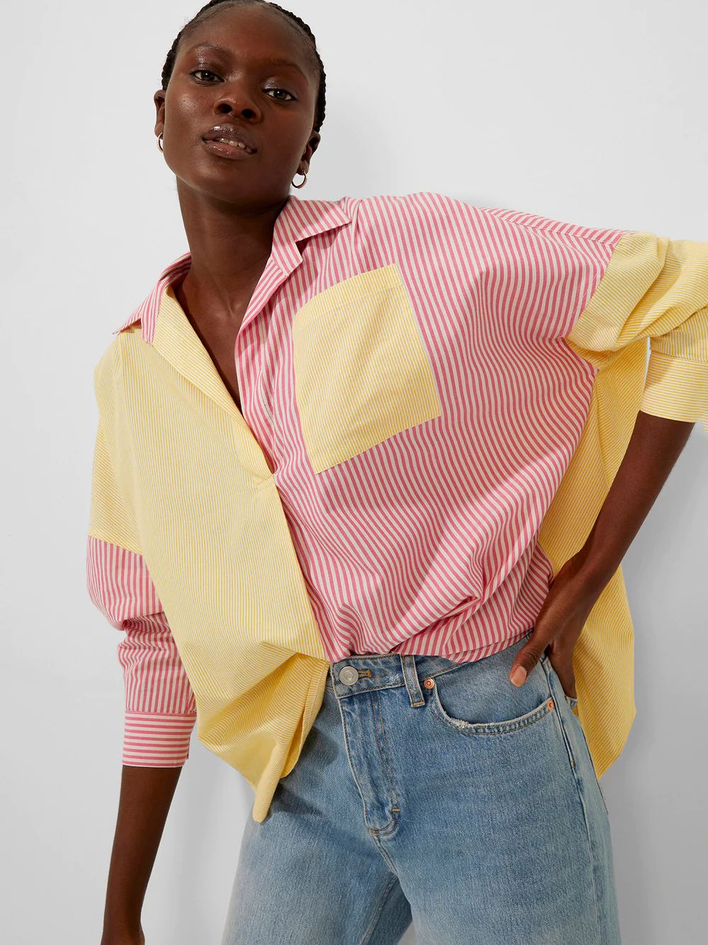 Mixed Stripe Popover Shirt | French Connection (UK)