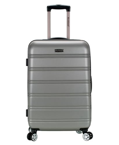 Rockland Melbourne Hardside Expandable Spinner Wheel Luggage, Silver, Checked-Medium 24-Inch | Amazon (US)