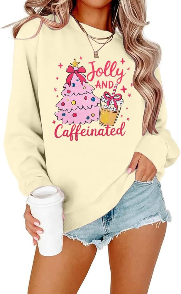 MOUSYA Farm Fresh Christmas Tree Cakes Sweatshirt Woman Christmas Crewneck Sweater Xmas Gifts Top... | Amazon (US)