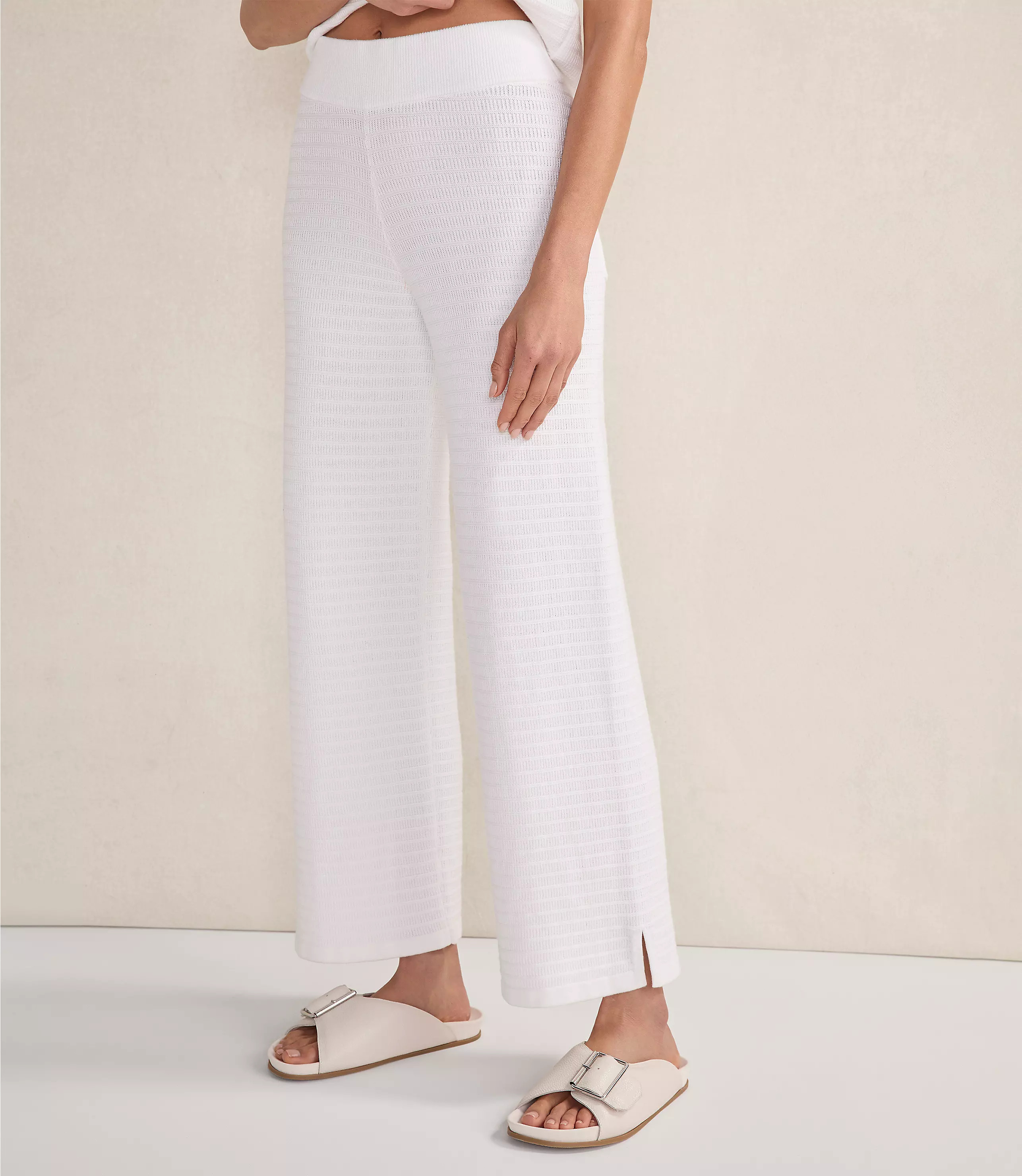 Haven Well Within Organic Cotton Linear Stitch Straight Leg Pants | LOFT